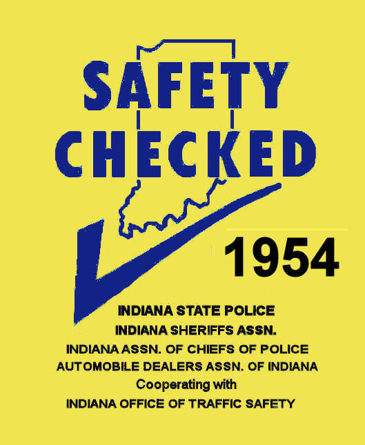 (image for) 1954 Indiana Safety checkInspection sticker